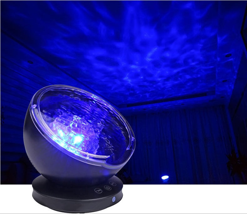 Nordlicht Projektor projiziert grüne und blaue Lichtwellen an die Decke