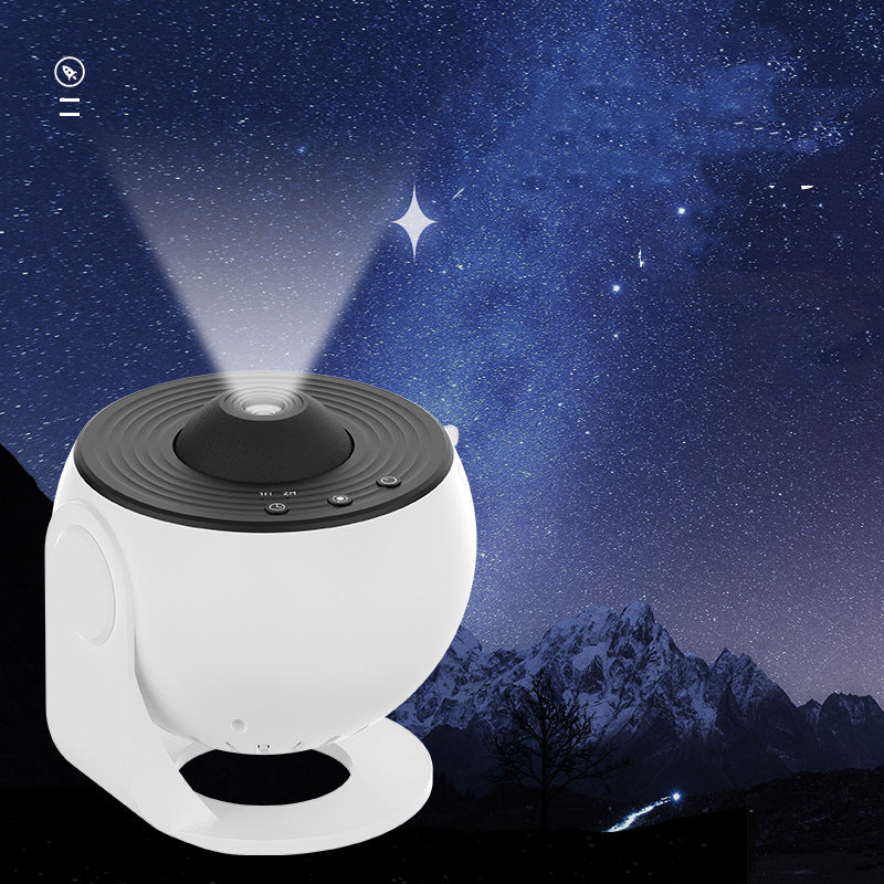 Planetarium Projektor projiziert einen Sternenhimmel an die Zimmerdecke